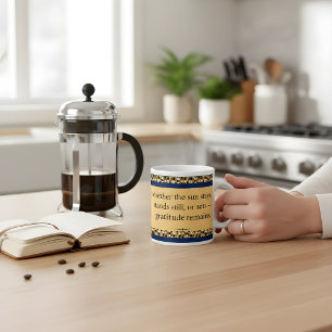 Dankbarkeit bleibt Inspirierende Affirmation Jumbo-Tasse