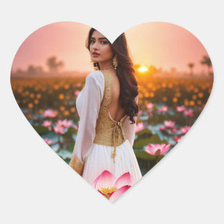 "Dankbarkeit blüht: Der stille Dank in ihr. Herz-Aufkleber