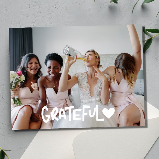 Dankbarkeit Bridesmaier Foto Blank Vielen Dank Postkarte (Grateful Bridesmaids Photo Blank Thank You Card )