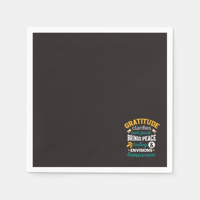 Dankbarkeit bringt heute Frieden – Positiver Glaub Serviette (Vorderseite)