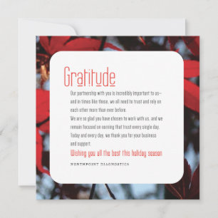 Dankbarkeit Corporate Holiday Card Karte