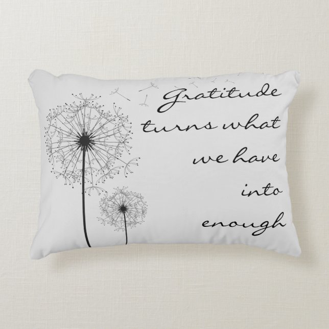 Dankbarkeit Dandelion Pillow Dekokissen (Vorderseite)