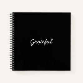 Dankbarkeit der lässigen Schrift für Schwarz Notizbuch
