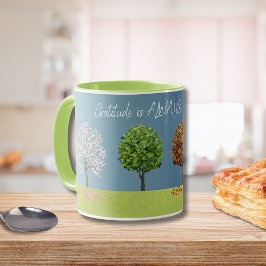 Dankbarkeit durch die vier Jahreszeiten Bäume Tasse