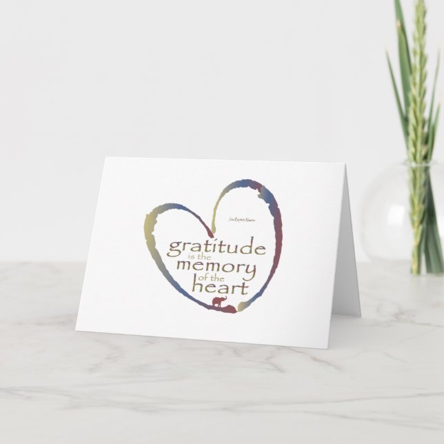 "Dankbarkeit - Erinnerung an das Herz" Dankeskarte (Vorderseite)