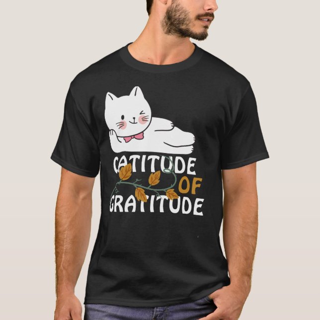 Dankbarkeit Erntedank Katze T-Shirt (Vorderseite)