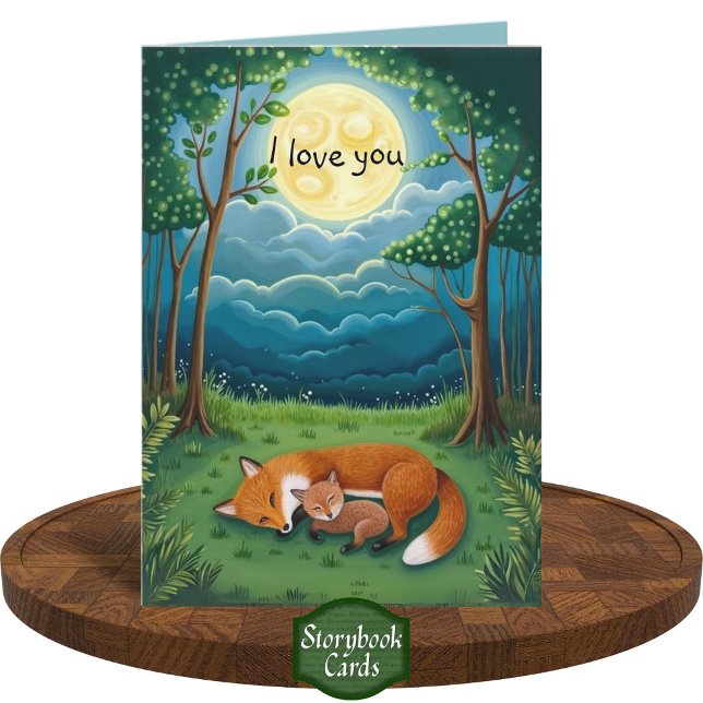 Dankbarkeit Fox Parterkind Cuddle Moon Forest Lieb Karte (Von Creator hochgeladen)
