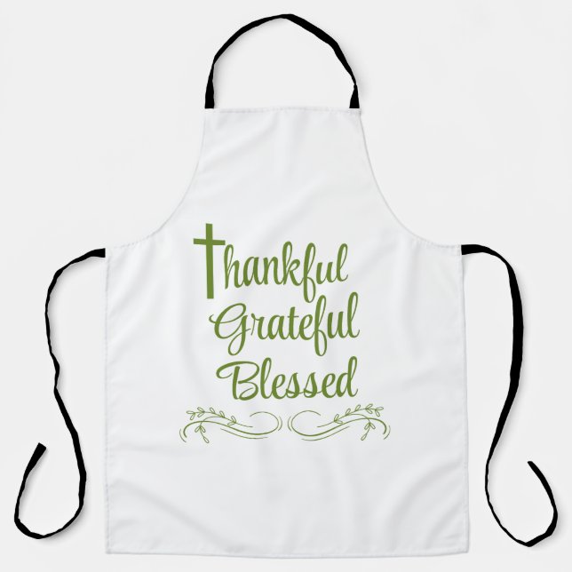 Dankbarkeit für das gesegnete Erntedank Zitat Schürze (Vorderseite)