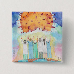 Dankbarkeit für die ersten Liner Covid-19 Button