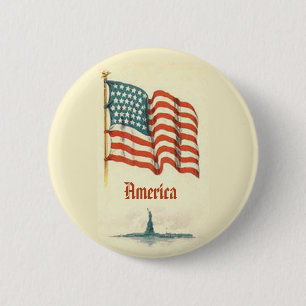 Dankbarkeit für die Vintage amerikanische Flagge Button