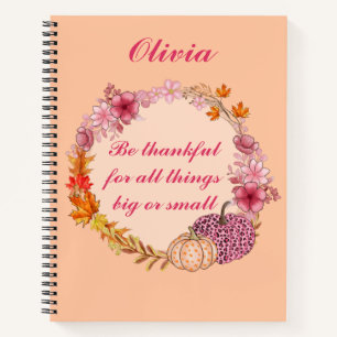 Dankbarkeit für Fall-Wreath-Quote Notizbuch