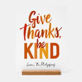 Dankbarkeit gesegnet geben Dank Fall farbenfrohe S Acrylschild