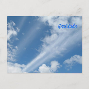 Dankbarkeit in den Wolken: Cloud Art! Postkarte