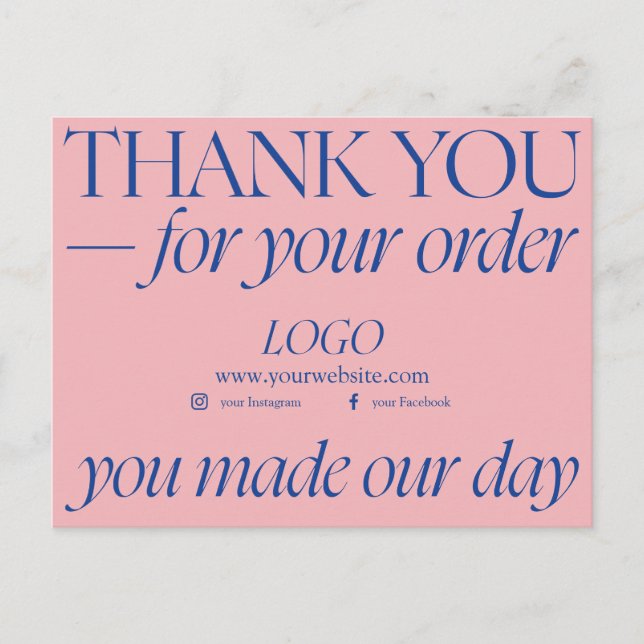 Dankbarkeit in der Wirtschaft: Ein herzliches Dank Postkarte (Vorderseite)