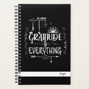 Dankbarkeit ist alles Schwarz und Lila Planer