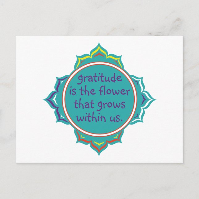 Dankbarkeit ist die Blume Postkarte (Vorderseite)