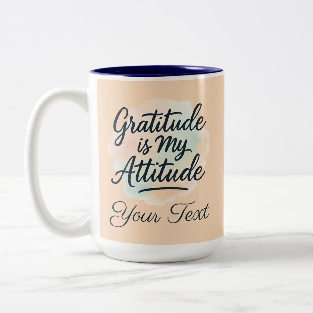 Dankbarkeit ist meine Wasserfarbe in der Höhe anpa Zweifarbige Tasse (Links)