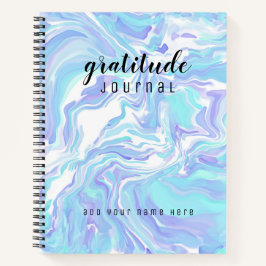 Dankbarkeit Journal Abstrakt Blue Fluid Art Name Notizbuch
