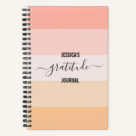 Dankbarkeit Journal blush pink gestreift Skriptnam Notizbuch