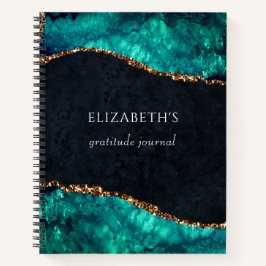 Dankbarkeit Journal Green Agate Gold Glitzer Notizbuch