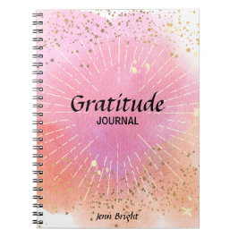 Dankbarkeit Journal Individuelle Name Pink Waterco Notizblock