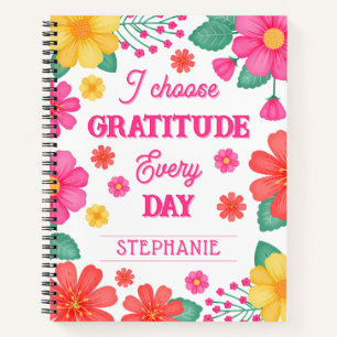 Dankbarkeit Journal Personalisiert Name Pink Orang Notizbuch