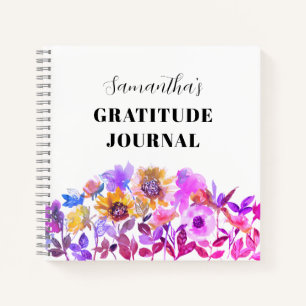 Dankbarkeit Journal Pink Floral Watercolor Notizbuch