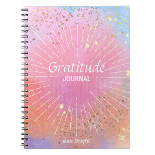 Dankbarkeit Journal Watercolor Stars farbenfroh Notizblock