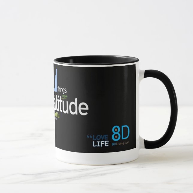 Dankbarkeit - Leben 8D Tasse (Rechts)