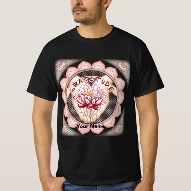 Dankbarkeit Lotus T-Shirt (Vorderseite)