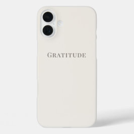 Dankbarkeit – Minimale Typografie  iPhone 16 Plus Hülle