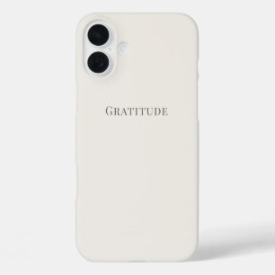 Dankbarkeit – Minimale Typografie iPhone 16 Plus Hülle