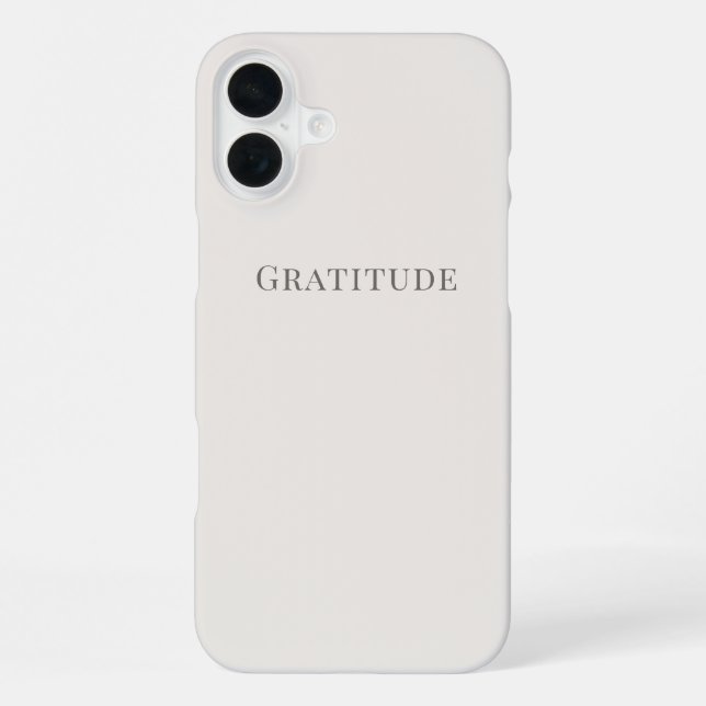 Dankbarkeit – Minimale Typografie  iPhone Hülle (Rückseite)