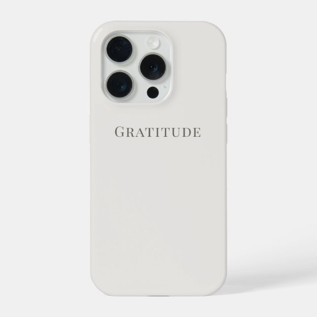 Dankbarkeit – Minimale Typografie (schlank oder ro iPhone Hülle (Rückseite)