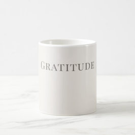 Dankbarkeit – Minimalistische Typografiegestaltung Kaffeetasse