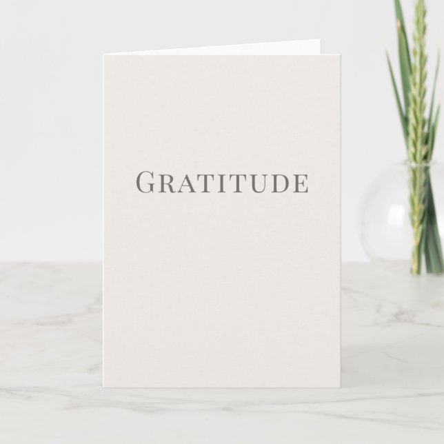 Dankbarkeit – Minimalistisches Typografie-Design Karte (Vorderseite)