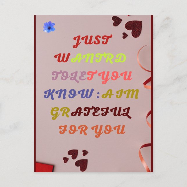 Dankbarkeit nur, weil Grußkarte von SMILE HAFE Postkarte (Vorderseite)