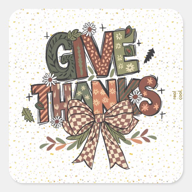 Dankbarkeit-Patchwork-Aufkleberbögen Quadratischer Aufkleber (Vorderseite)