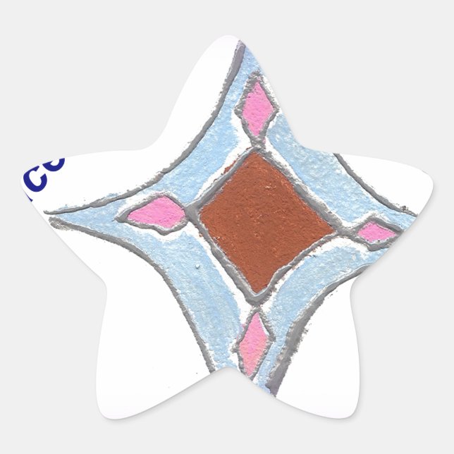 "Dankbarkeit Peace Liebe Unite" Mandala Art Print Stern-Aufkleber (Vorderseite)