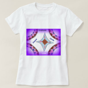 "Dankbarkeit Peace Liebe Unite" Mandala Art Print T-Shirt