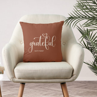 Dankbarkeit Personalisiert Brown Herbst Kissen