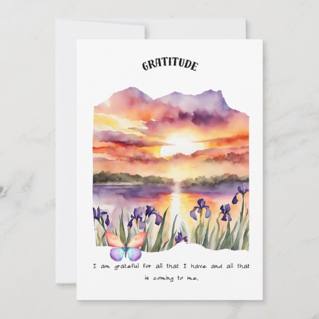 Dankbarkeit Positive Affirmative Card Feiertagskarte (Vorderseite)