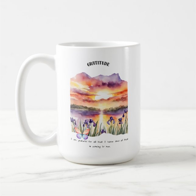 Dankbarkeit Positive Affirmative Card Kaffeetasse (Links)