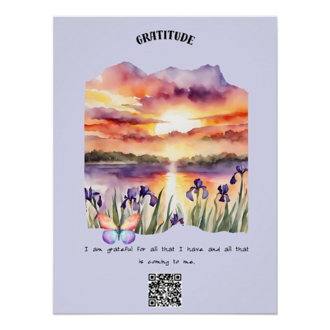 Dankbarkeit positive Bekräftigung Poster (Vorderseite)