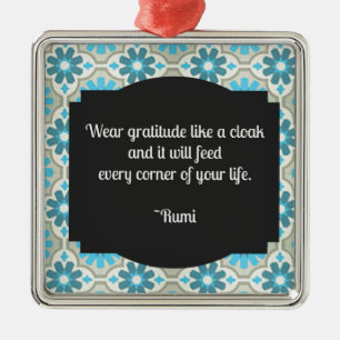 Dankbarkeit Rumi Zitat Silbernes Ornament
