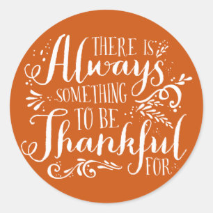 Dankbarkeit Schrift Orange Thanksgiving Aufkleber