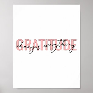 Dankbarkeit verändert alles Motivierend Positive M Poster