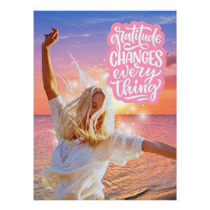 Dankbarkeit verändert alles Sunset Beach Poster