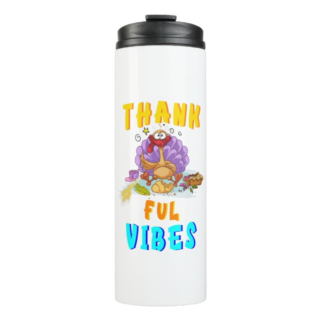 Dankbarkeit Vibes Thermosbecher (Vorderseite)