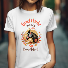 Dankbarkeit Vintages Pferd Erntedank T-Shirt